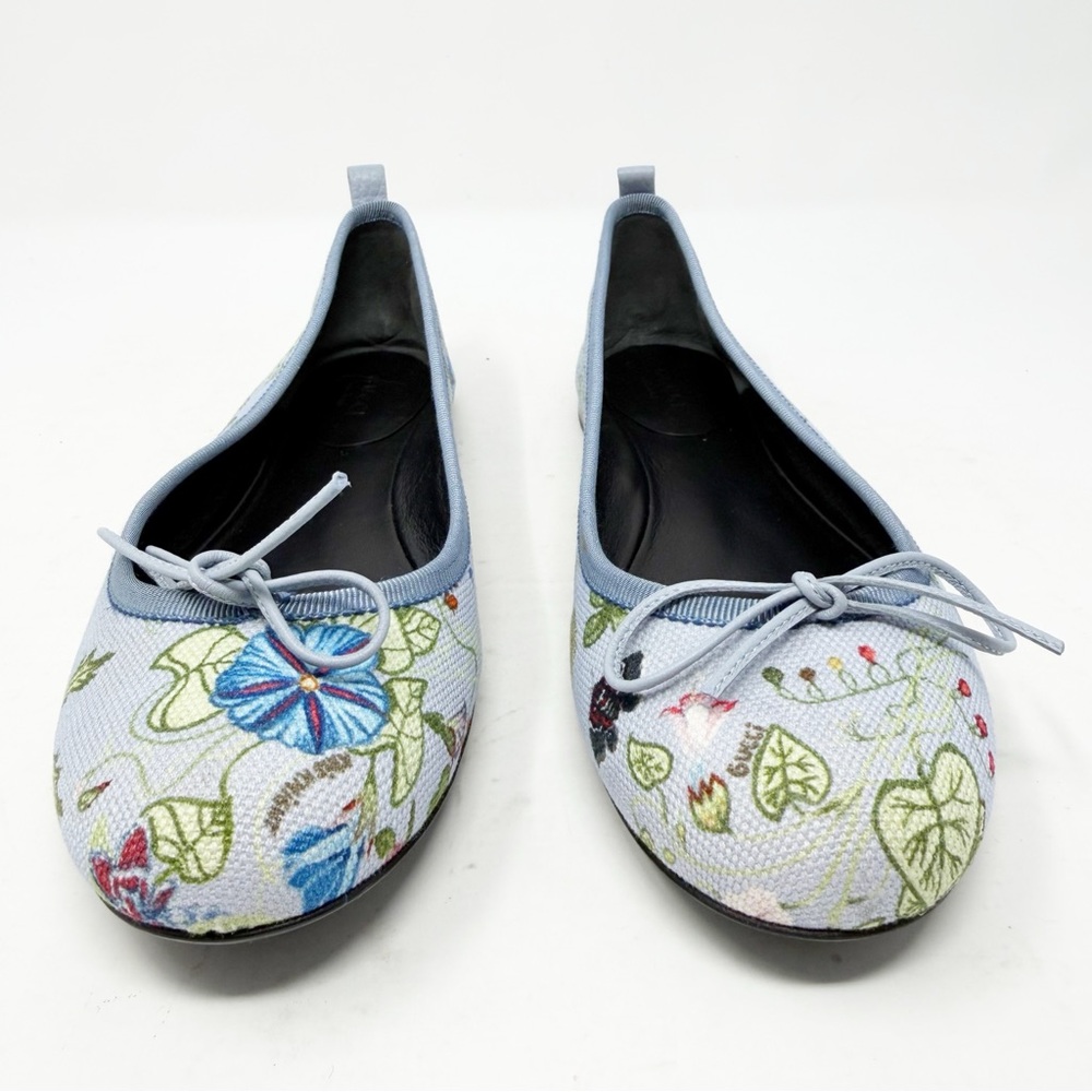 Gucci Ali Floral Canvas Ballet Flats Size 37.5 - Picture 7 of 15